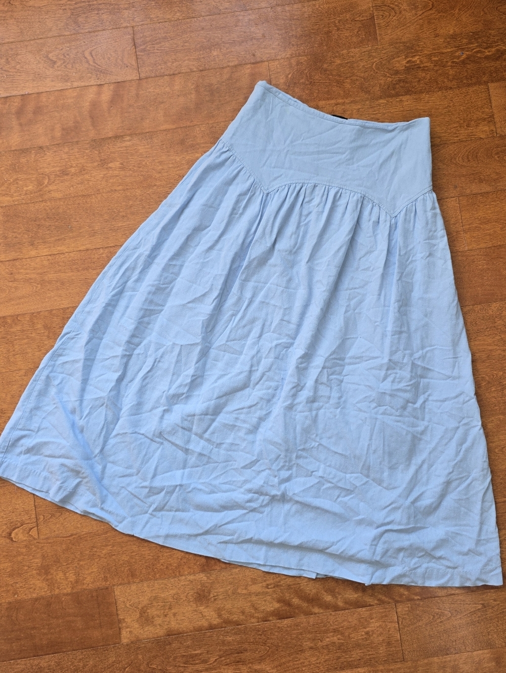GEM linen rayon maxi skirt in blue size small